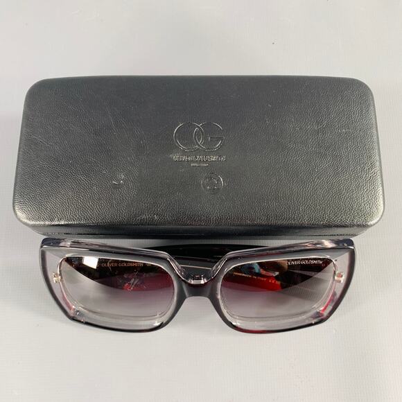 OLIVER GOLDSMITH Black Grey Acetate Sunglasses - Picture 7 of 8